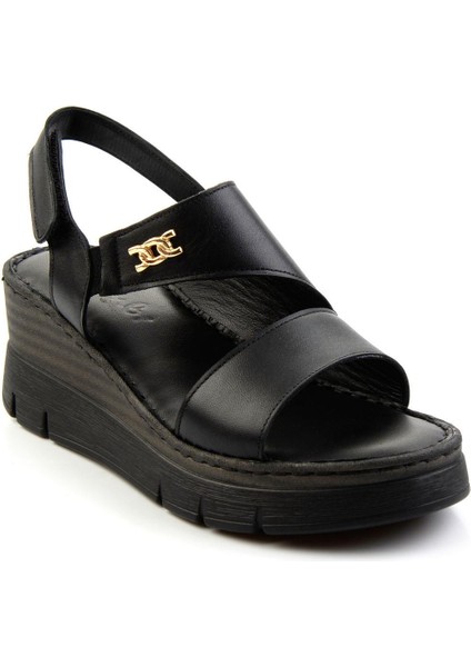 Siyah Leather Kadın Sandalet K05299112703 modelleri
