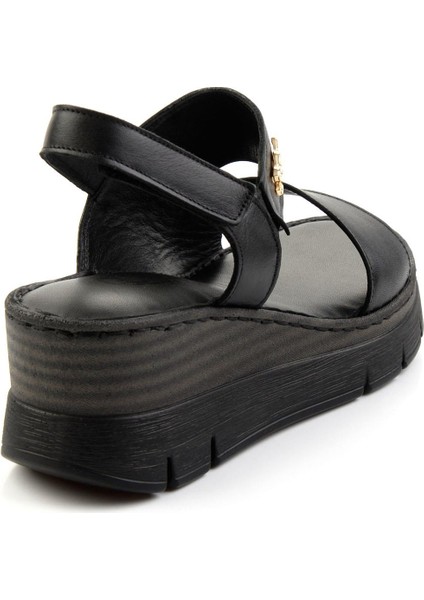 Siyah Leather Kadın Sandalet K05299112703 fırsatları