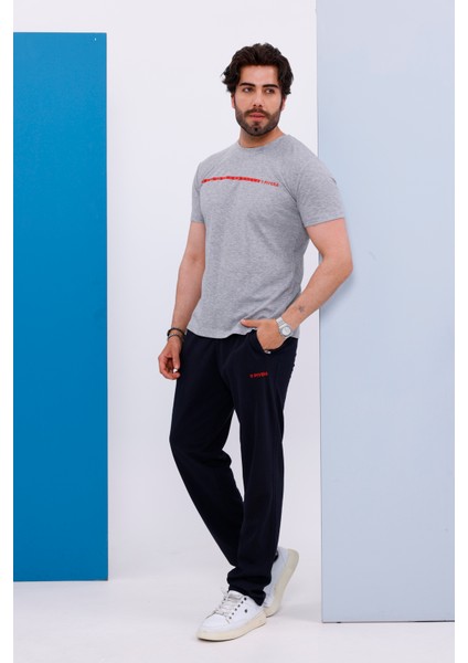 Erkek Battal Beden Amerikan Pike Kumaş Gri Bisiklet Yaka T-Shirt Alt-Üst Takımı - 133 fırsatları