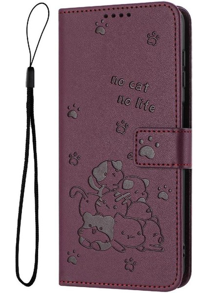 Realme C67 4g Pu Deri Kart Tutucu Kickstand Deri Kedi Için Flip Case (Yurt Dışından) fırsatları