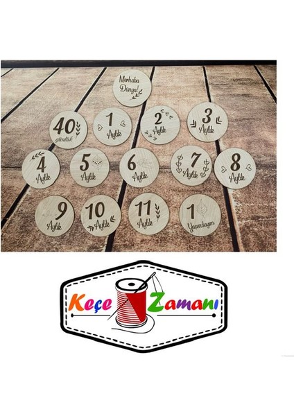 Ahşap Aylık Bebek Fotoğraf Anı Kartları