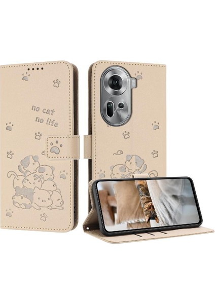 Oppo Oppo 11 5g Deri Cüzdan Kart Tutucu Kickstand Pu Için Flip Case (Yurt Dışından)