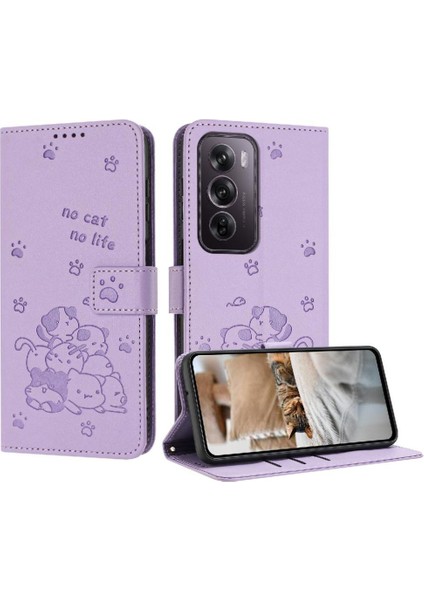 Oppo Oppo 12 Pro 5g Için Flip Case Pu Deri Kart Tutucu Kickstand Sevimli (Yurt Dışından)