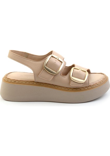 Bej Leather Kadın Sandalet K05299117803