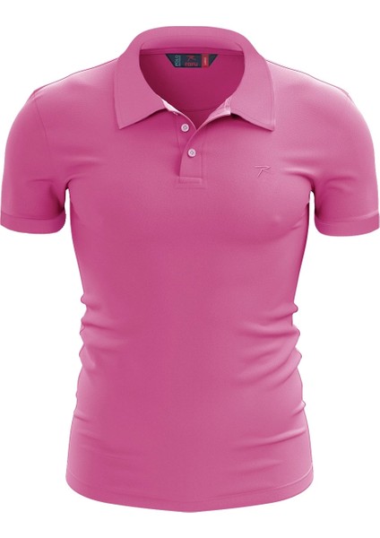 %100 Pamuk Polo T-Shirt Impero Pembe