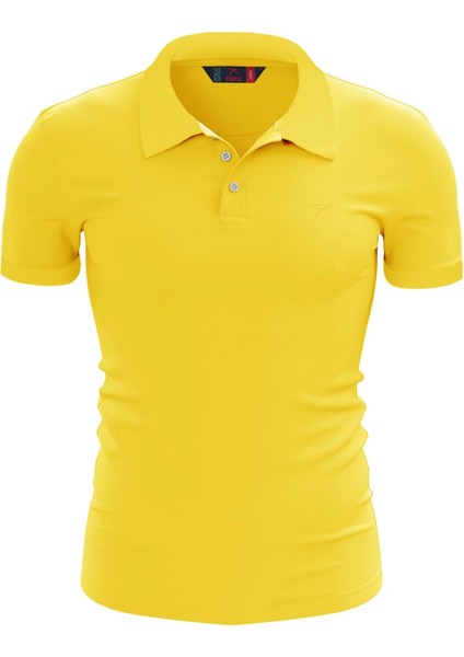 %100 Pamuk Polo T-Shirt Impero Sarı