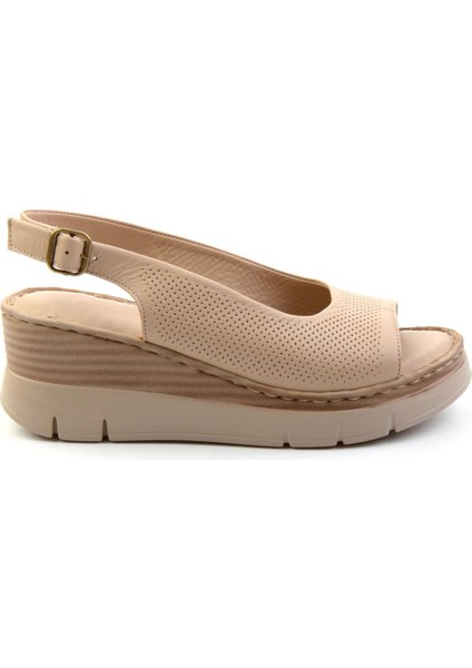 Bej Leather Kadın Sandalet K05299112603
