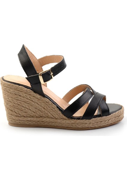 Siyah Leather Kadın Sandalet K05718071303