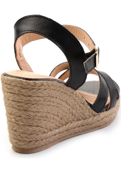 Siyah Leather Kadın Sandalet K05718071303 modelleri
