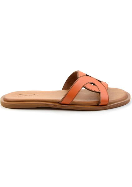 Turuncu Leather Kadın Terlik K04507240103