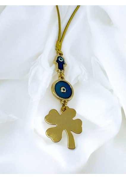 Mineli Nazar Hamse Dört Yapraklı Yonca Araba Dikiz Ayna Süsü, Yeni Araba Hediyesi