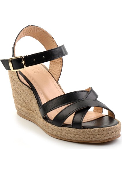 Siyah Leather Kadın Sandalet K05718071303 fiyatları