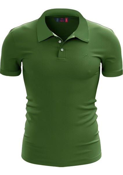 %100 Pamuk Polo T-Shirt Impero Yeşil