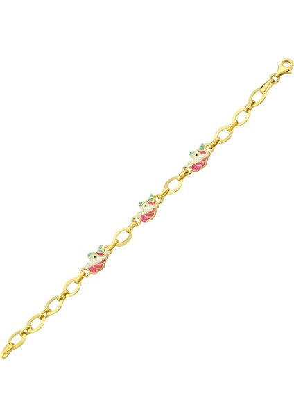 14 Ayar Unicorn Figürlü Altın Bebek Bileklik