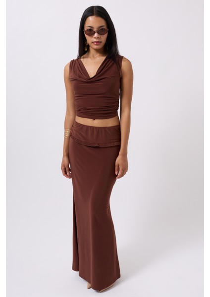 Degaje Yaka Kahverengi Crop modelleri