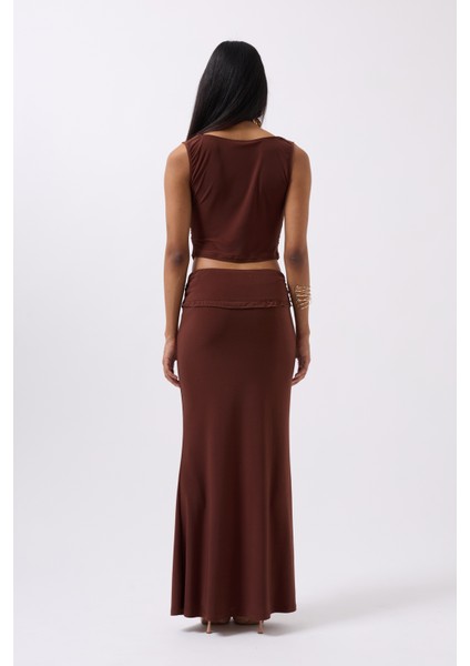 Degaje Yaka Kahverengi Crop indirimleri