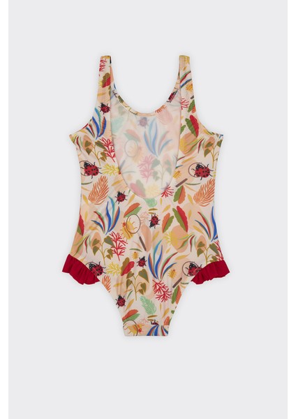 Kız Çocuk Çiçek Desenli Mayo fırsatları