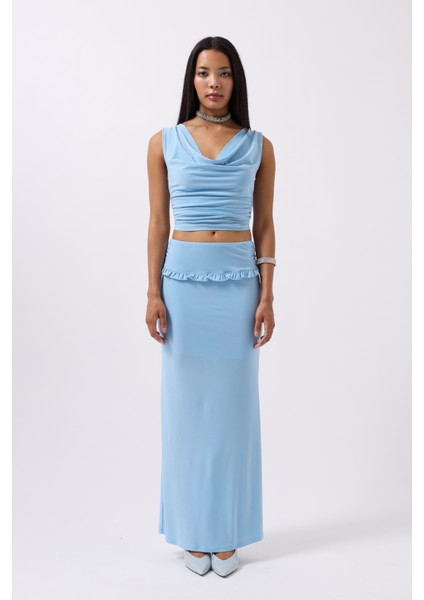 Degaje Yaka Mavi Crop fiyatları