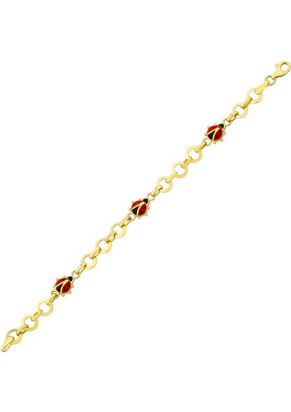 14 Ayar Uğur Böceği Figürlü Altın Bebek Bileklik