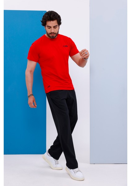 Erkek Battal Beden Kırmızı Bisiklet Yaka T-Shirt Alt-Üst Takımı - 101 indirimleri