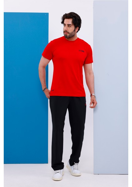 Erkek Battal Beden Kırmızı Bisiklet Yaka T-Shirt Alt-Üst Takımı - 101 indirimleri