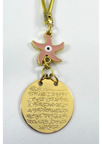 Pembe Deniz Yıldızı Metal Ayetel Kürsi Altın Renkli Araba Dikiz Ayna Süsü fiyatları