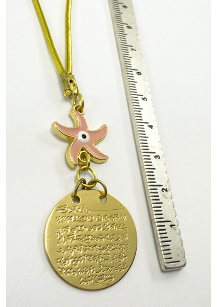 Pembe Deniz Yıldızı Metal Ayetel Kürsi Altın Renkli Araba Dikiz Ayna Süsü modelleri