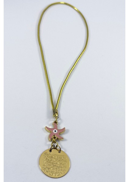 Pembe Deniz Yıldızı Metal Ayetel Kürsi Altın Renkli Araba Dikiz Ayna Süsü indirimleri