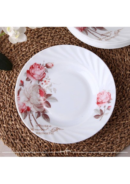 Opal Tatlı Tabak Rose Desen 17.6 cm 6 Adet