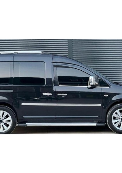 Volkswagen Caddy Uyumlu 2010-2014 Krom Yan Kapı Çıtası 4 Parça Paslanmaz Çelik