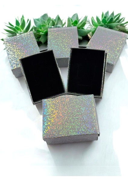 Parlak 6 Lı Süngerli Takı Kutusu, Hediyelik Karton Mini Kutu