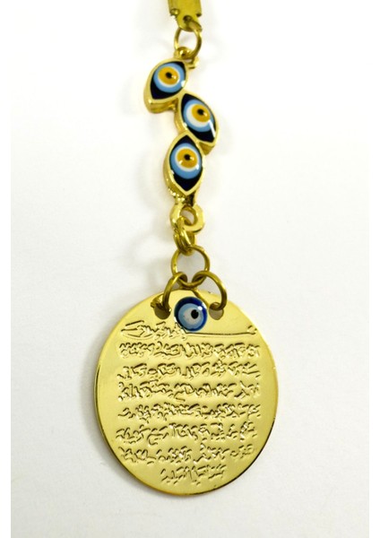 Mineli Nazarlı Salkım Nazar Boncuklu Metal Ayetel Kürsi Altın Renkli Araba Dikiz Ayna Süsü fiyatları