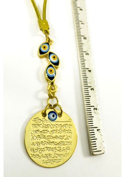 Mineli Nazarlı Salkım Nazar Boncuklu Metal Ayetel Kürsi Altın Renkli Araba Dikiz Ayna Süsü fırsatları