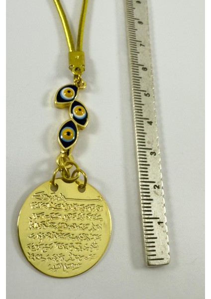 Lacivert Salkım Nazar Boncuklu Metal Ayetel Kürsi Altın Renkli Araba Dikiz Ayna Süsü fırsatları