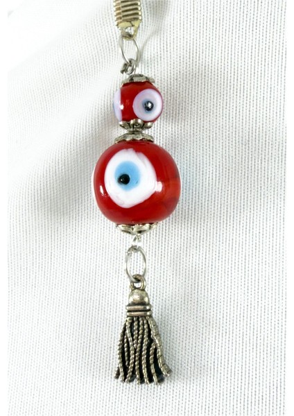 Metal Püsküllü El Yapımı Cam Nazar Boncuk Araba Dikiz Ayna Süsü modelleri