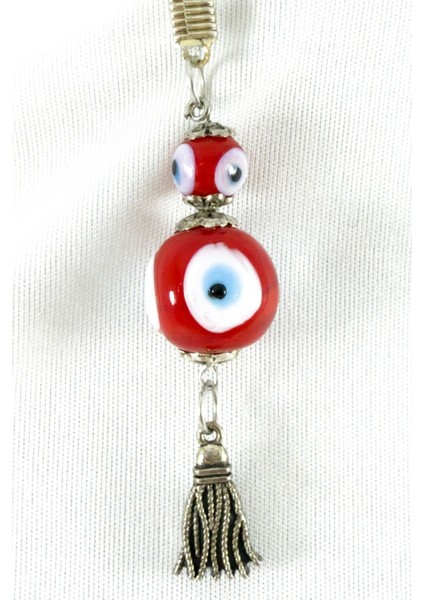 Metal Püsküllü El Yapımı Cam Nazar Boncuk Araba Dikiz Ayna Süsü indirimleri