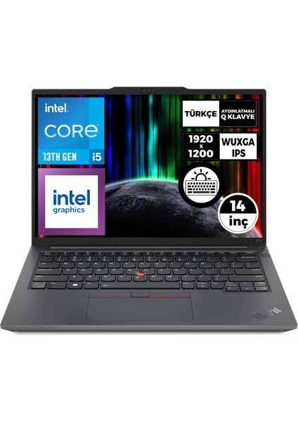 Thinkpad E14 Gen 5 I5-1335U 24GB 2tb SSD 14" Wuxga Windows 11 Pro Taşınabilir Bilgisayar 21JK0003TX 032