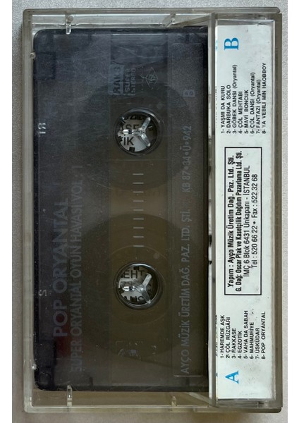 Pop Oryantal Süper Oryantal Oyun Havası Kaset (Orjnal Dönem Baskı Kaset)