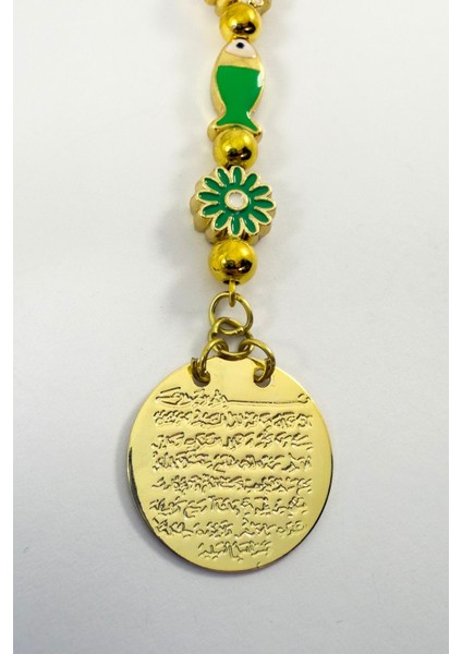 Papatya Yeşil Balık Metal Ayetel Kürsi Altın Renkli Araba Dikiz Ayna Süsü indirimleri