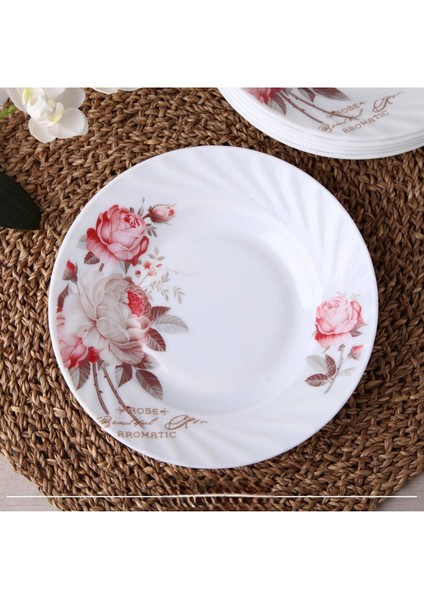 Opal Yemek Tabak Rose Desen 20.2 cm 6 Adet