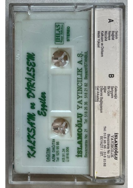 Kalksam ve Dirilsem Ezgiler Kaset (Orjnal Dönem Baskı Kaset)