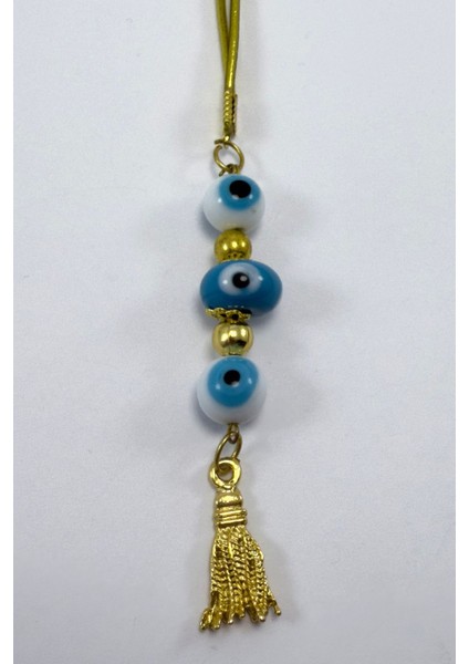 Beyaz ve Mavi Cam Nazar Boncuklu Araba Dikiz Ayna Süsü, El Yapımı Yeni Araba Hediyesi fırsatları