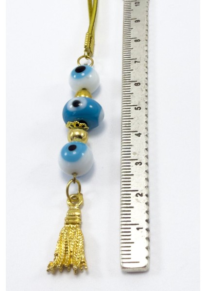 Beyaz ve Mavi Cam Nazar Boncuklu Araba Dikiz Ayna Süsü, El Yapımı Yeni Araba Hediyesi indirimleri