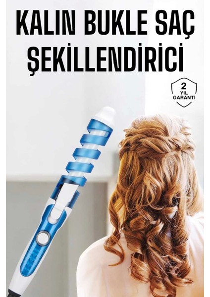 Saç Maşası Spiral Kalın Bukle Yüksek Isılı Profesyonel Maşa