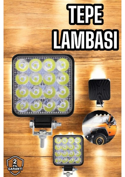 Tepe Lambası Tüm Araç Tiplerine Uygun Çalışma Lambası 16 Ledli