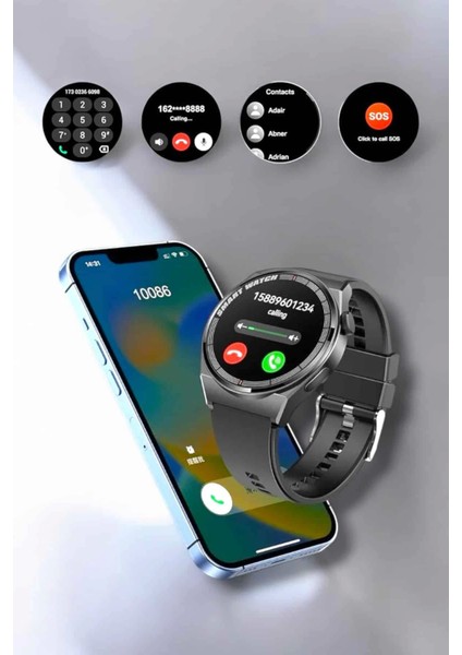 Akıllı Saat Sağlık ve Fitness Takibi Bluetooth Bağlantılı Dokunmatik Ekran