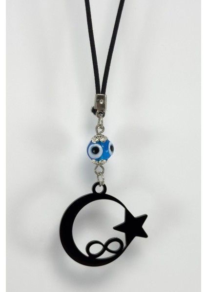 Lacivert El Yapımı Cam Nazar Boncuklu Ay Yıldız Araba Dikiz Ayna Süsü, Yeni Araba Hediyesi indirimleri