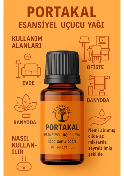 Portakal Uçucu Yağ Saf Doğal Esans Buhurdanlık Difüzör Oda Esansı 10 ml fiyatları