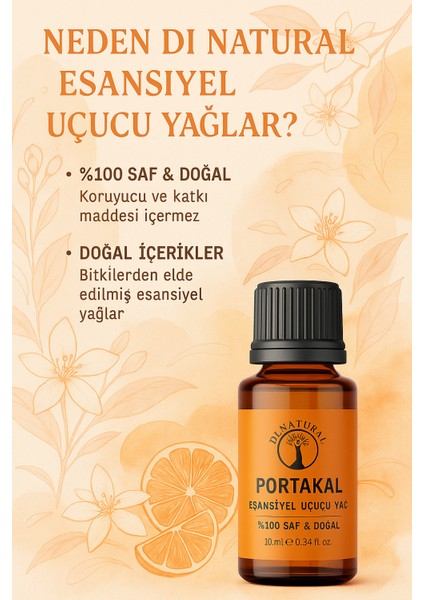 Portakal Uçucu Yağ Saf Doğal Esans Buhurdanlık Difüzör Oda Esansı 10 ml fırsatları