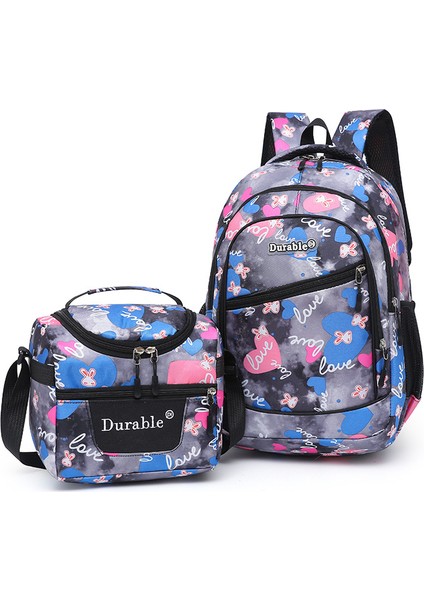 2 parçalı set büyük kapasiteli ortaokul öğrencisi okul çantası öğle yemeği çantası (Yurt Dışından)